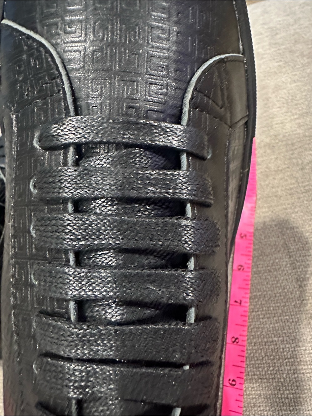 Black Men’s Low-Top Leather Sneakers size 40 - Picture 6 of 7